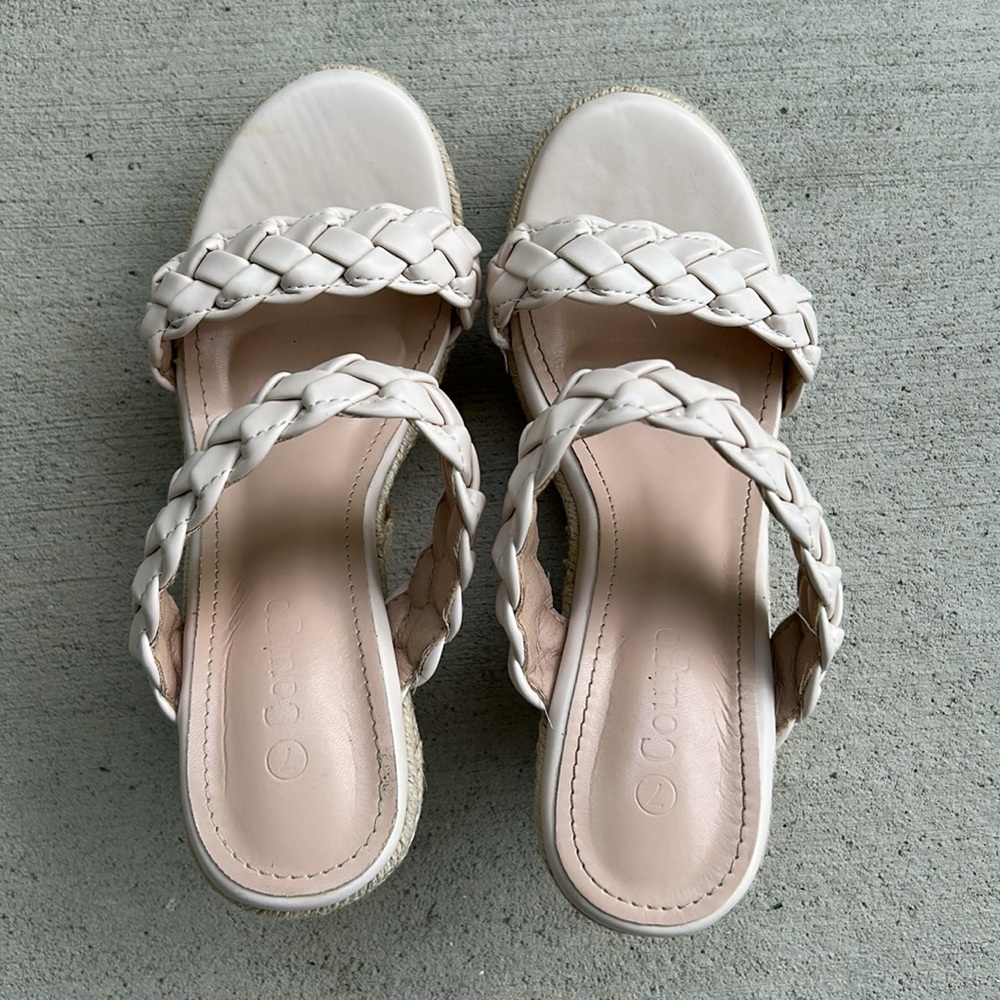 Worn once - COUTGO Woven Leather & Jute Wedge Sandals - Picture 3 of 13